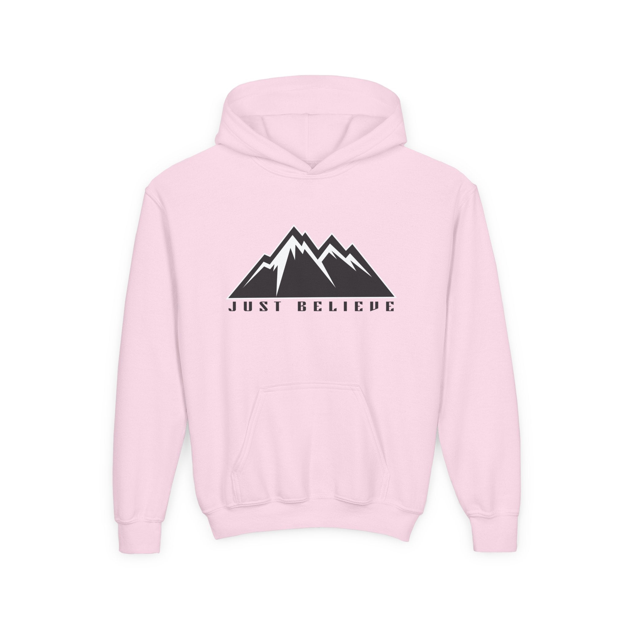 JustBelieve Hoodie Youth Hooded Sweatshirt | Inspirational Faith Design