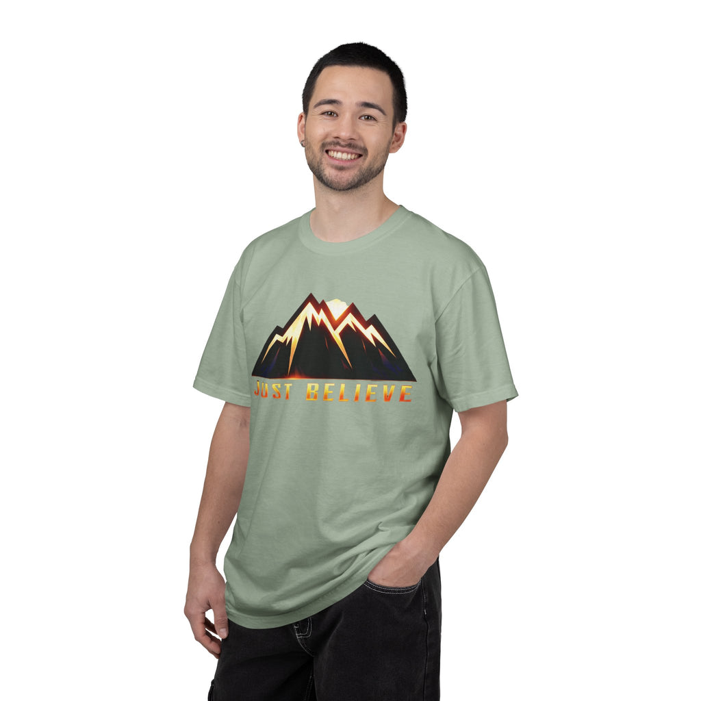 Just Believe Mountain T-Shirt — Inspirational Outdoor Graphic Tee