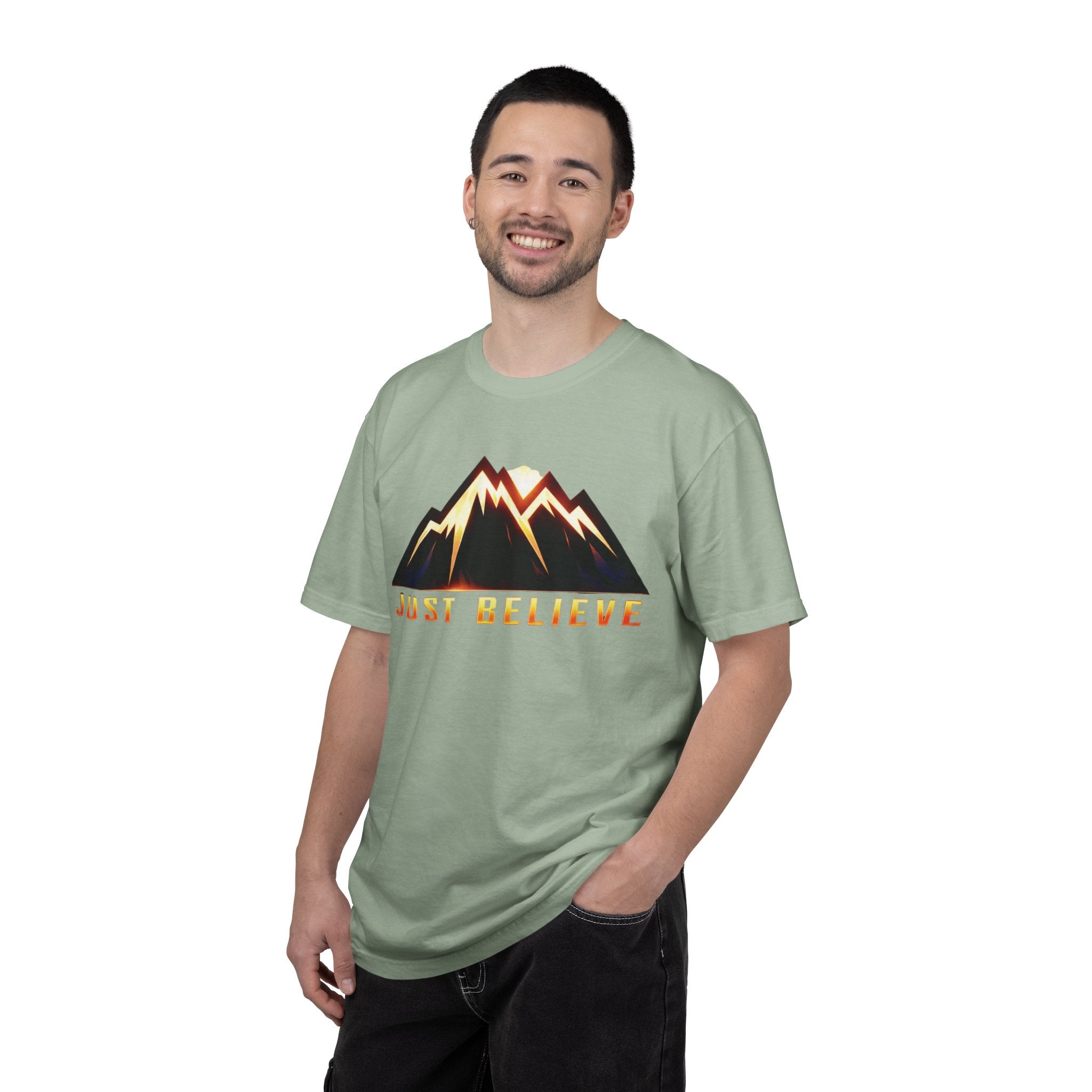 Just Believe Mountain T-Shirt — Inspirational Outdoor Graphic Tee