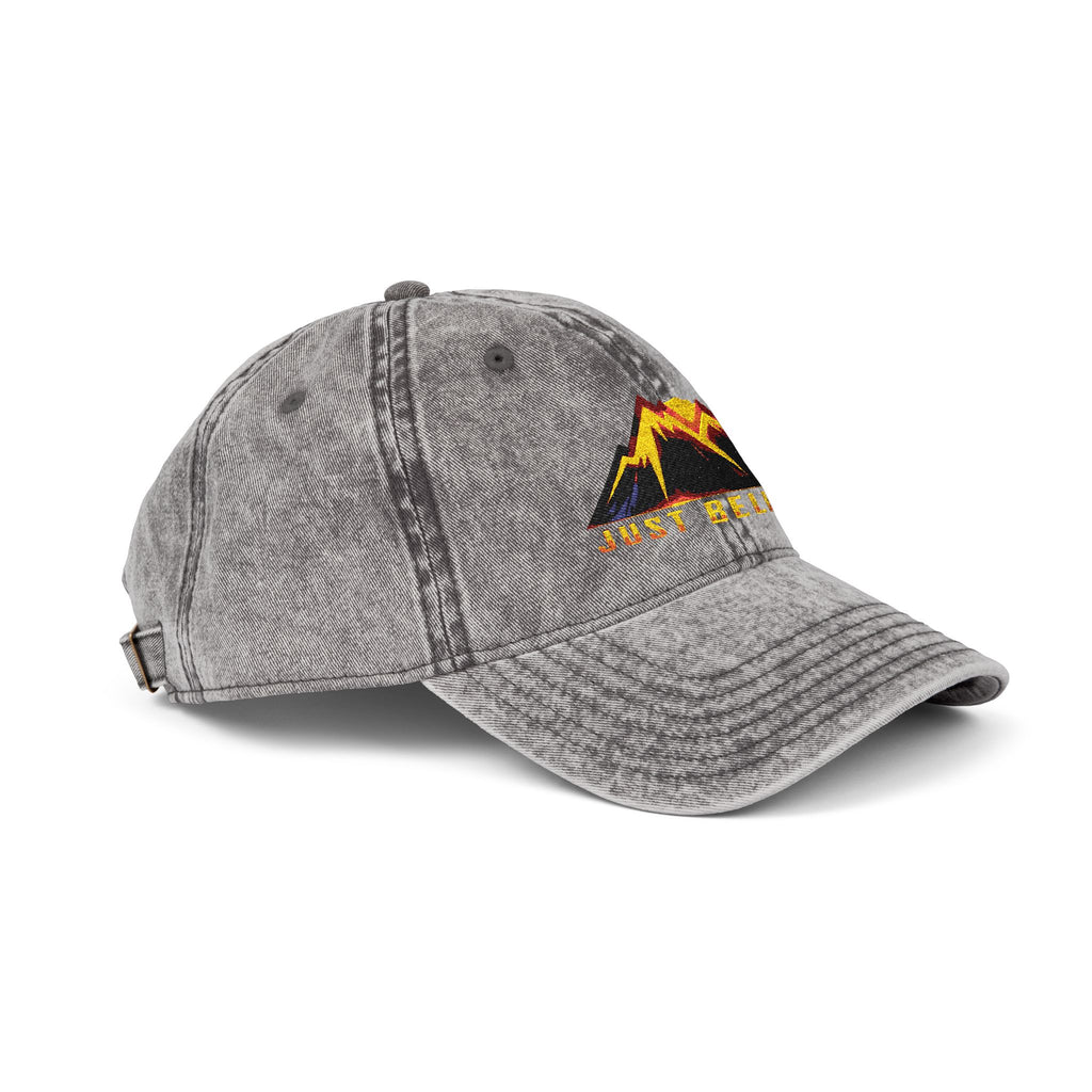 Just Believe Embroidered Vintage Mountain Cap — Red Dad Hat