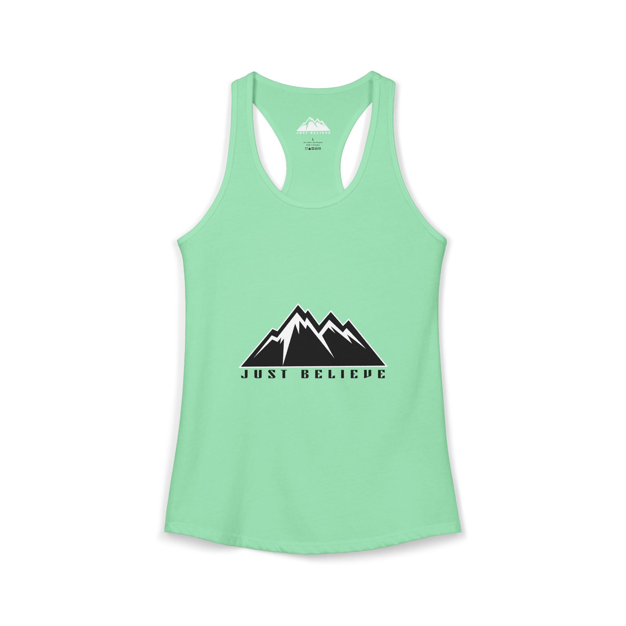 Just Believe Racerback Tank Top — Women's Inspirational Workout Tank