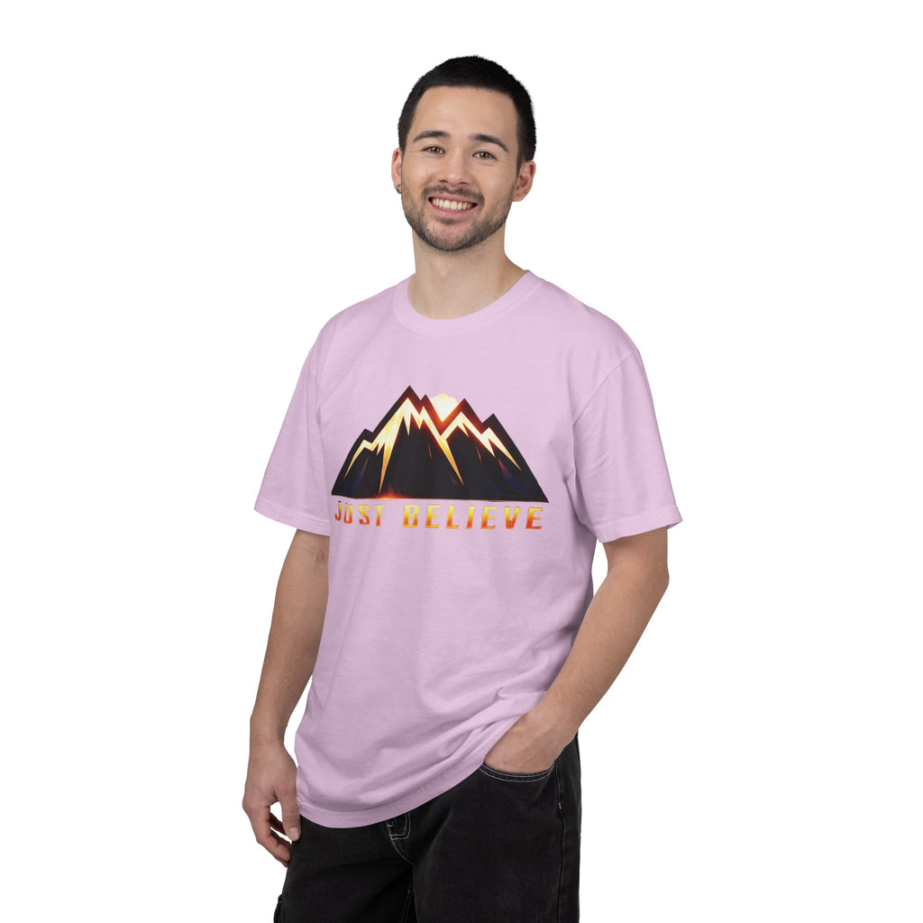 Just Believe Mountain T-Shirt — Inspirational Outdoor Graphic Tee