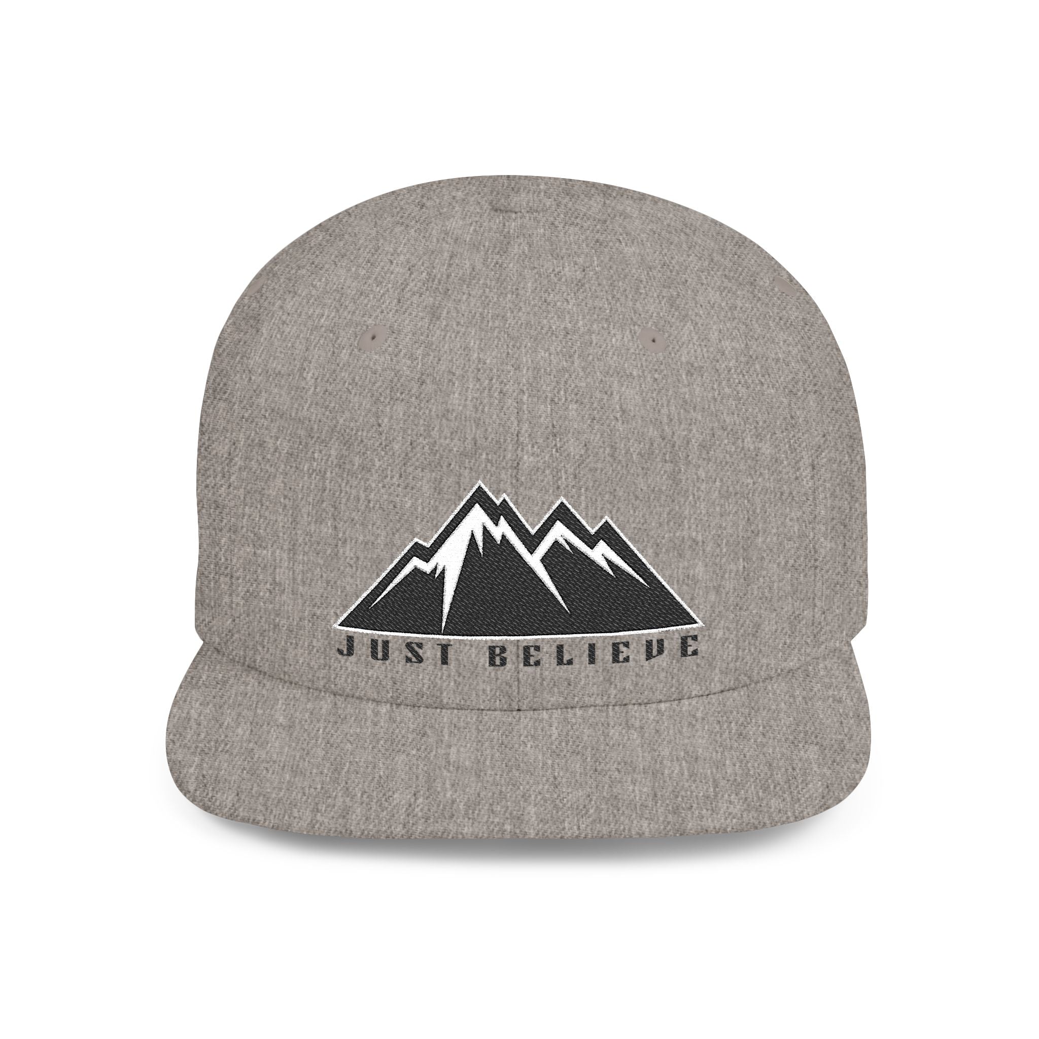 'Just Believe' Snapback Hat – Embroidered Flat Bill Cap