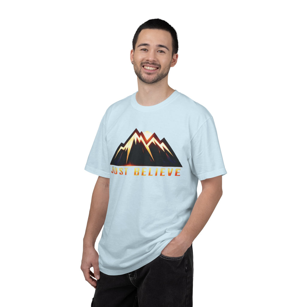 Just Believe Mountain T-Shirt — Inspirational Outdoor Graphic Tee