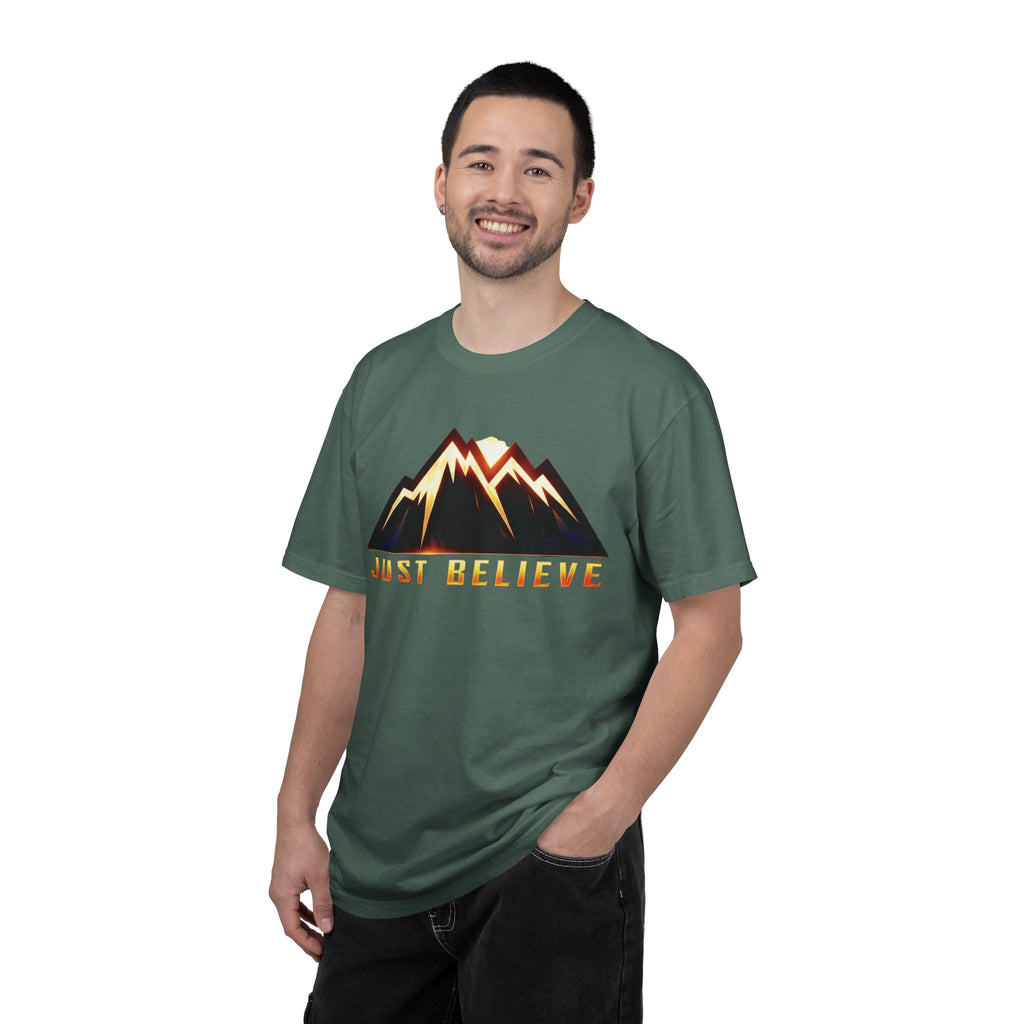 Just Believe Mountain T-Shirt — Inspirational Outdoor Graphic Tee