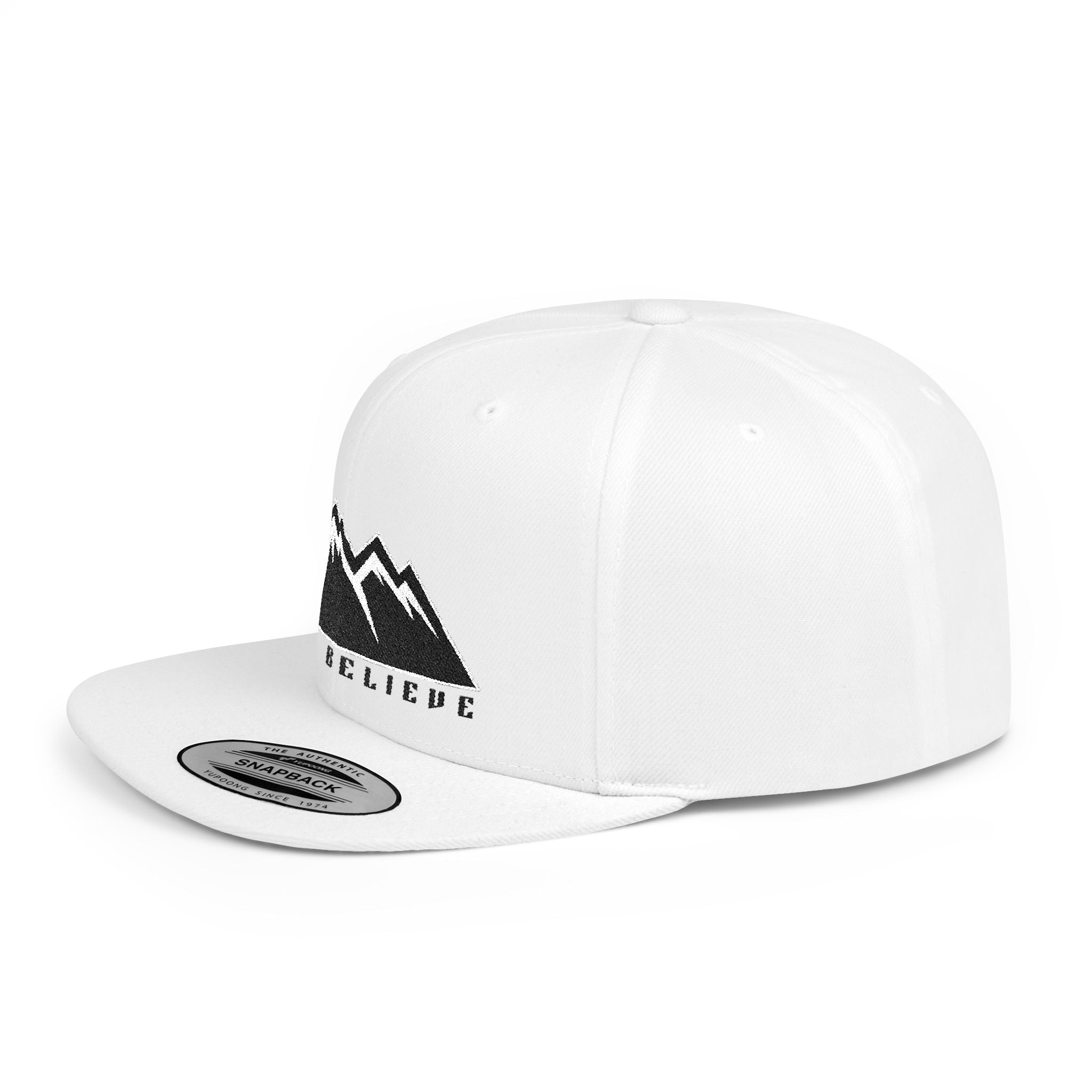 'Just Believe' Snapback Hat – Embroidered Flat Bill Cap