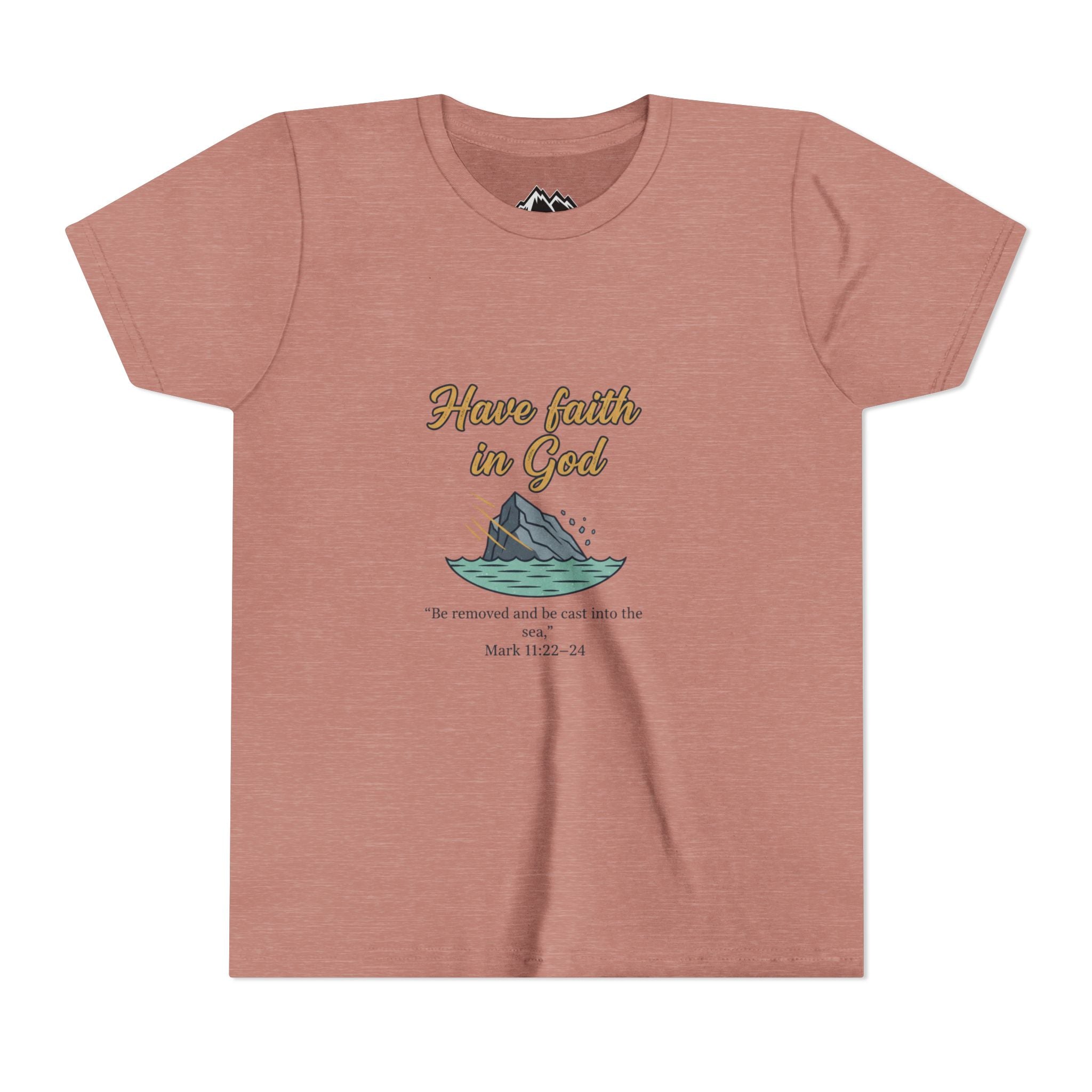Have Faith in God Youth Tee — Christian Kids T-Shirt with Bible Verse (Mark 11:22-24)