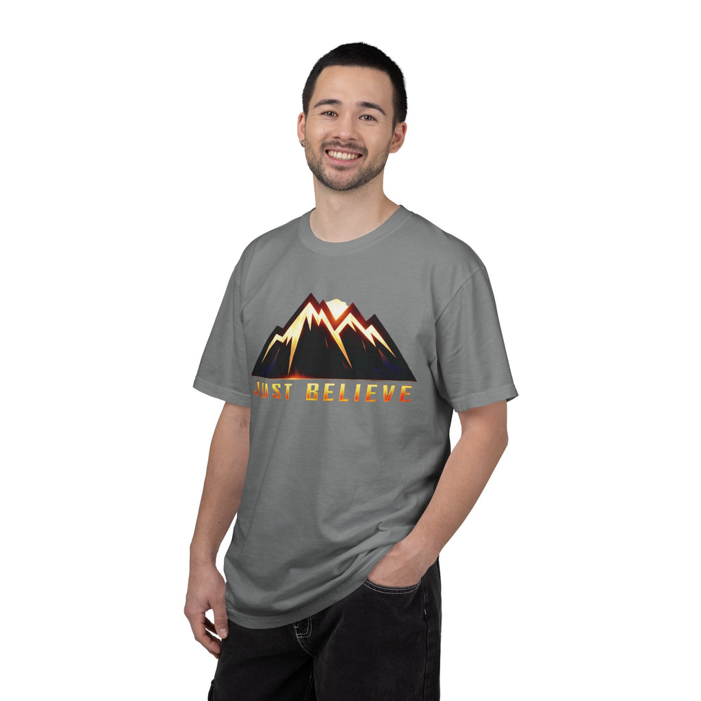 Just Believe Mountain T-Shirt — Inspirational Outdoor Graphic Tee
