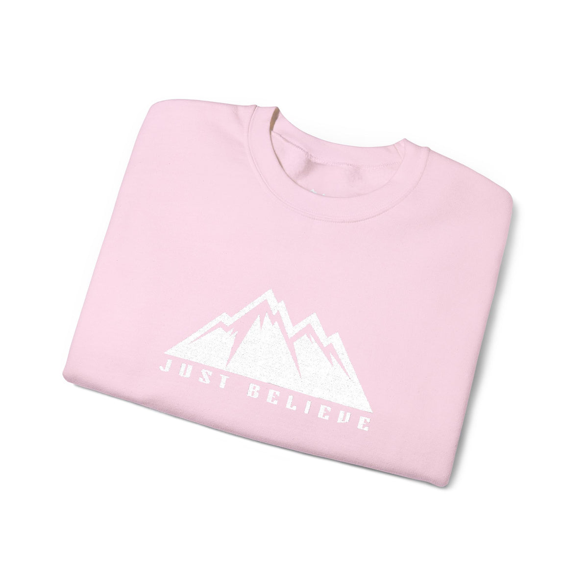 Just Believe Mountain Ridge Crewneck Sweatshirt — Adventure Graphic "Love Believe"