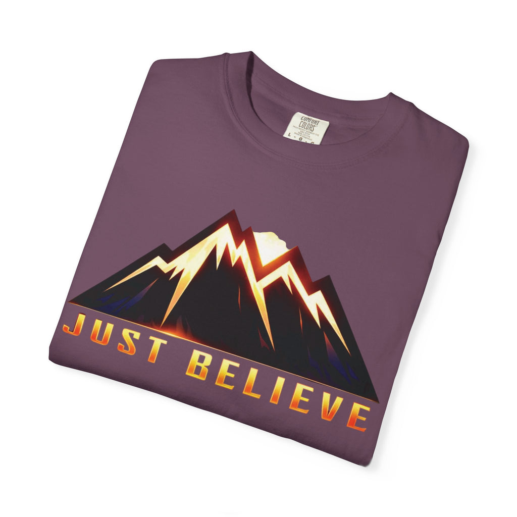 Just Believe Mountain T-Shirt — Inspirational Outdoor Graphic Tee