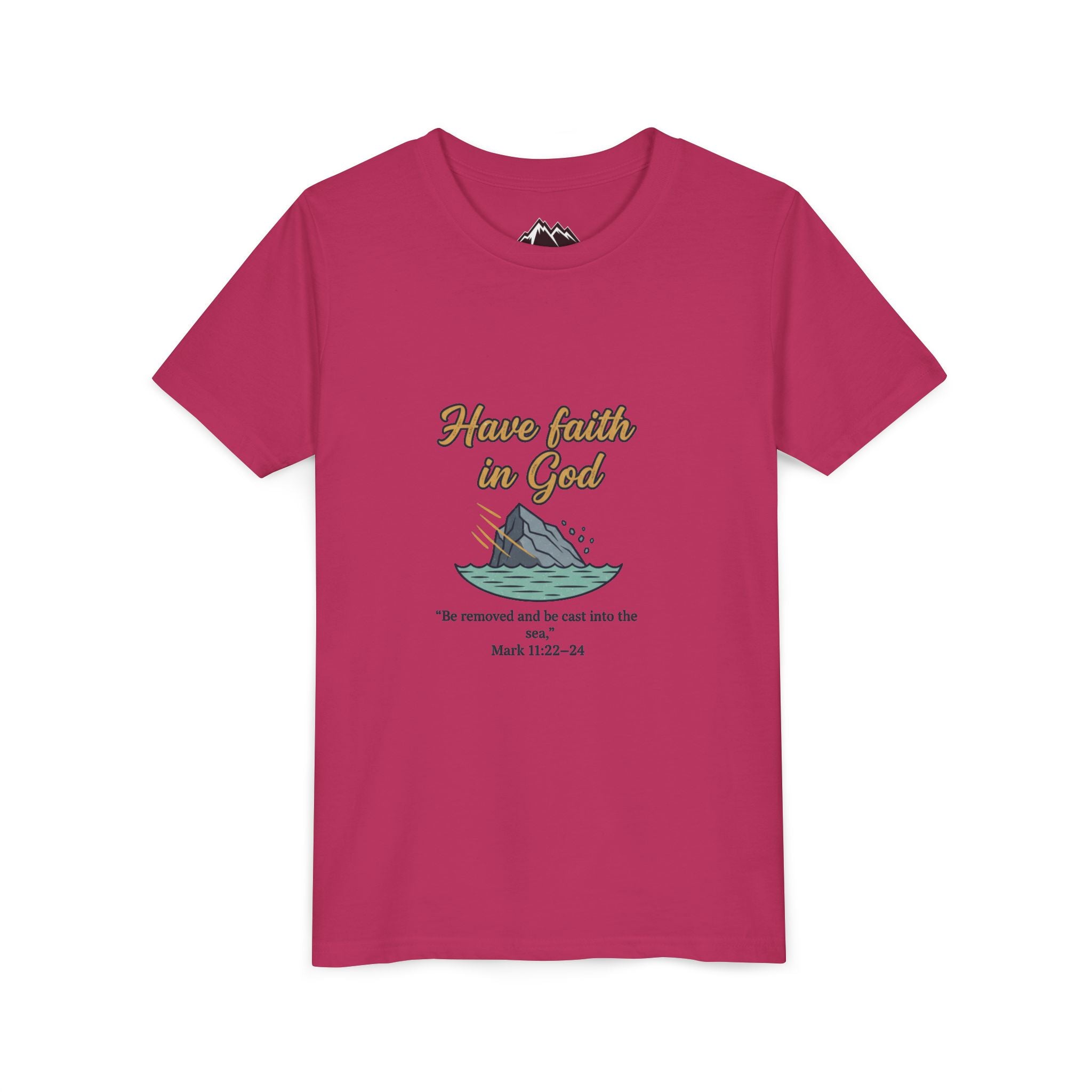 Have Faith in God Youth Tee — Christian Kids T-Shirt with Bible Verse (Mark 11:22-24)