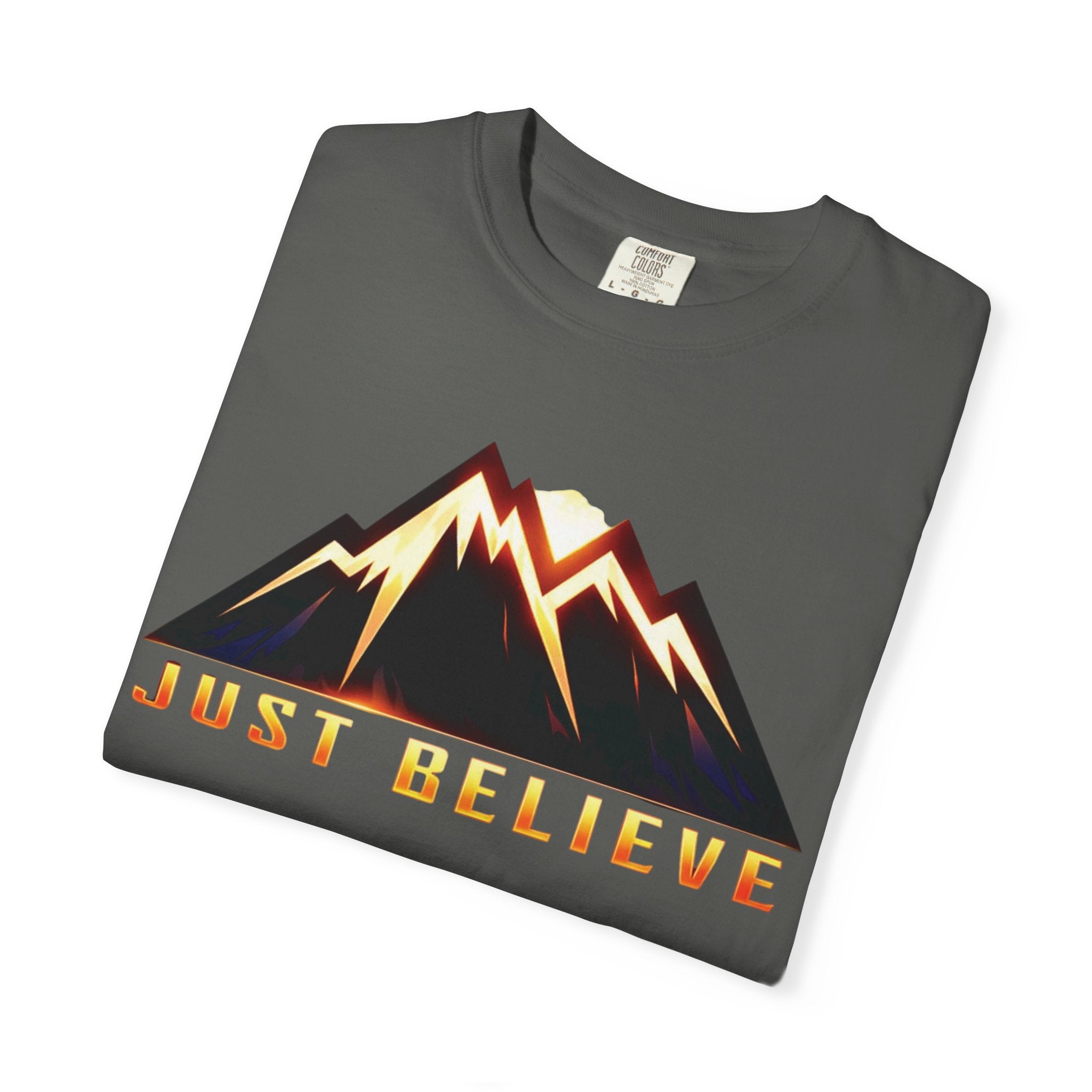 Just Believe Mountain T-Shirt — Inspirational Outdoor Graphic Tee