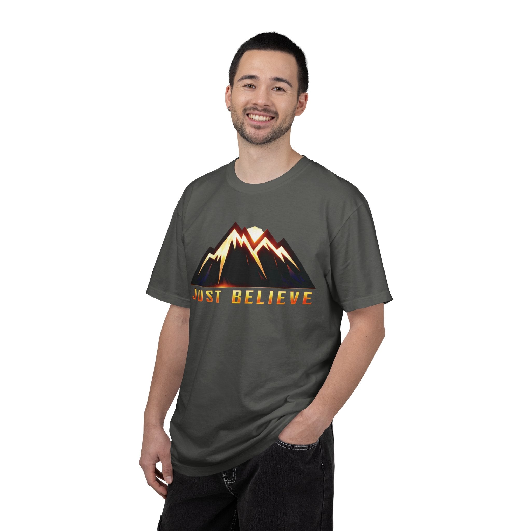 Just Believe Mountain T-Shirt — Inspirational Outdoor Graphic Tee