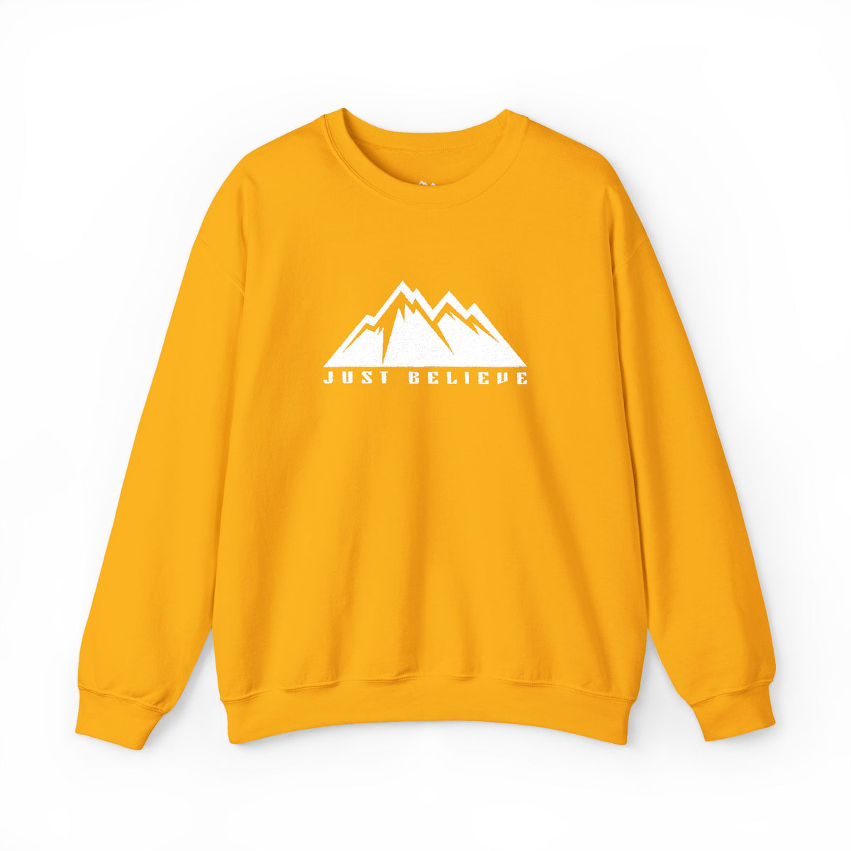 Just Believe Mountain Ridge Crewneck Sweatshirt — Adventure Graphic "Love Believe"