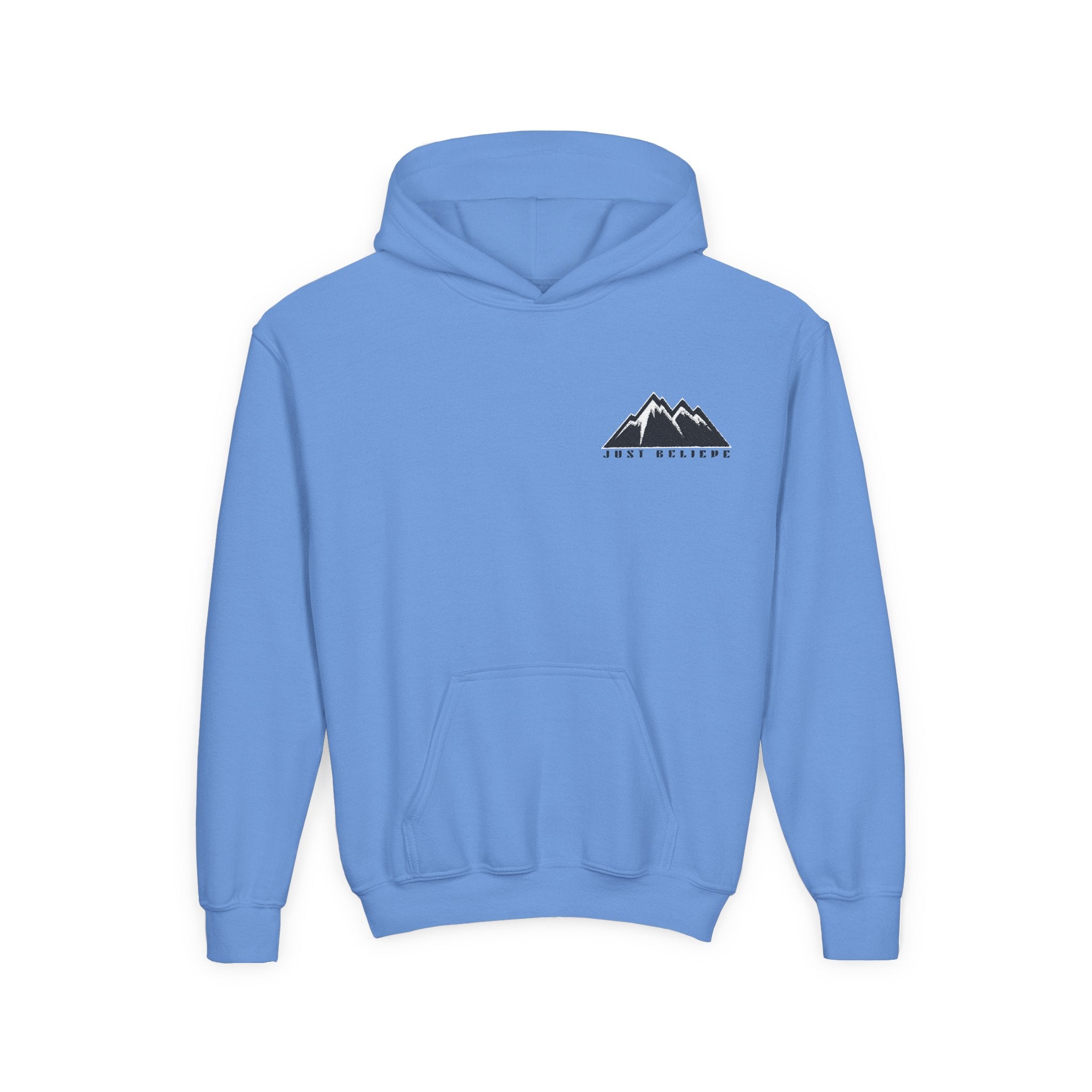 Youth Hoodie - Mountain Logo "Just Breathe" Minimal Outdoor Pullover