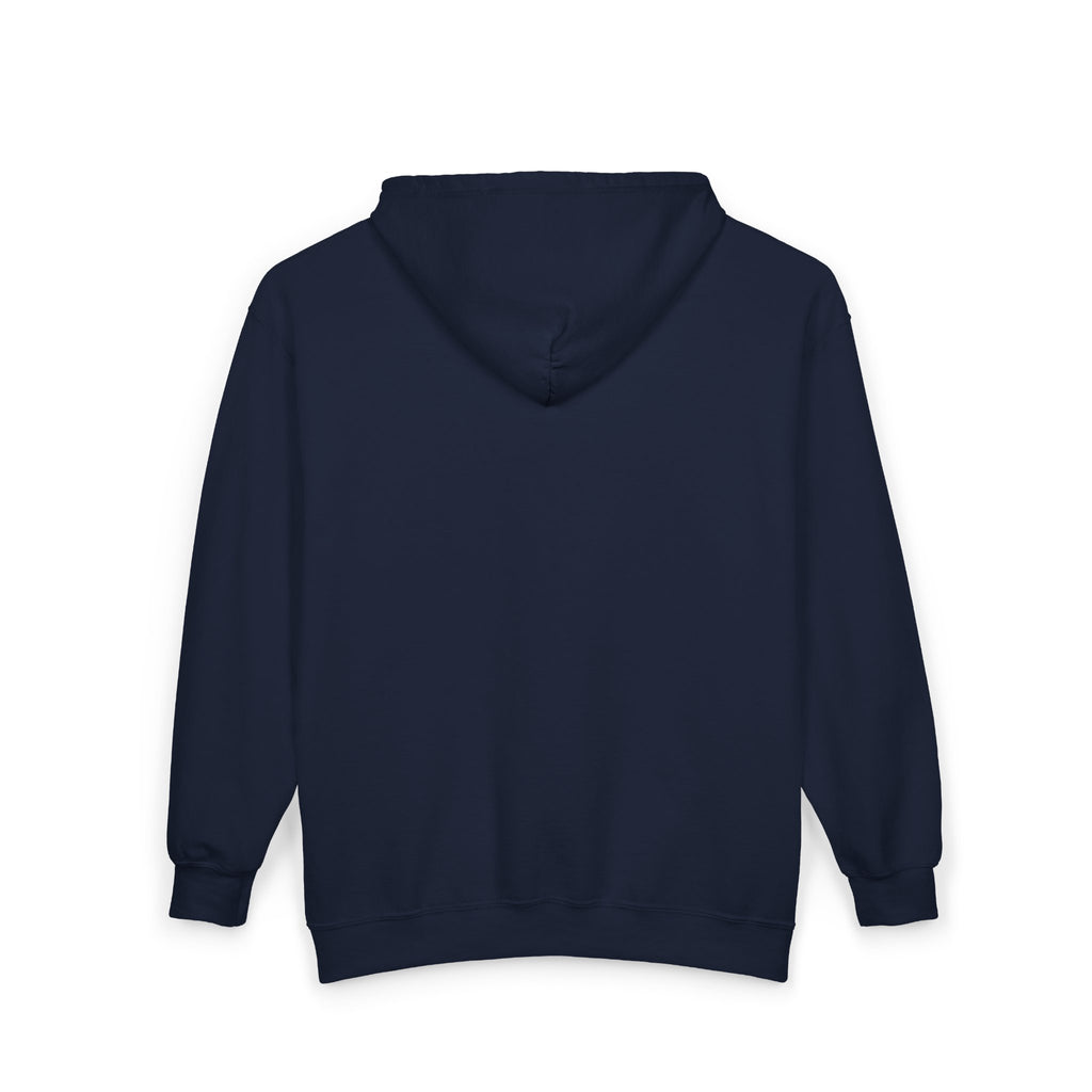 Just Believe Mountain Outline Zip Hoodie — Minimal Mountain Logo Hoodie
