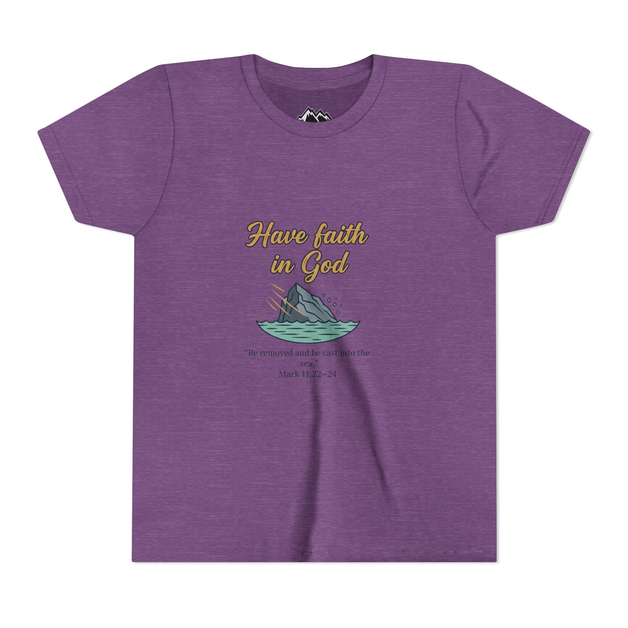 Have Faith in God Youth Tee — Christian Kids T-Shirt with Bible Verse (Mark 11:22-24)