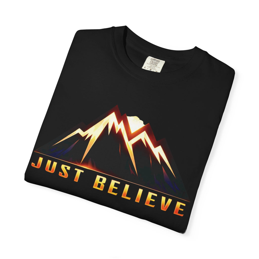 Just Believe Mountain T-Shirt — Inspirational Outdoor Graphic Tee