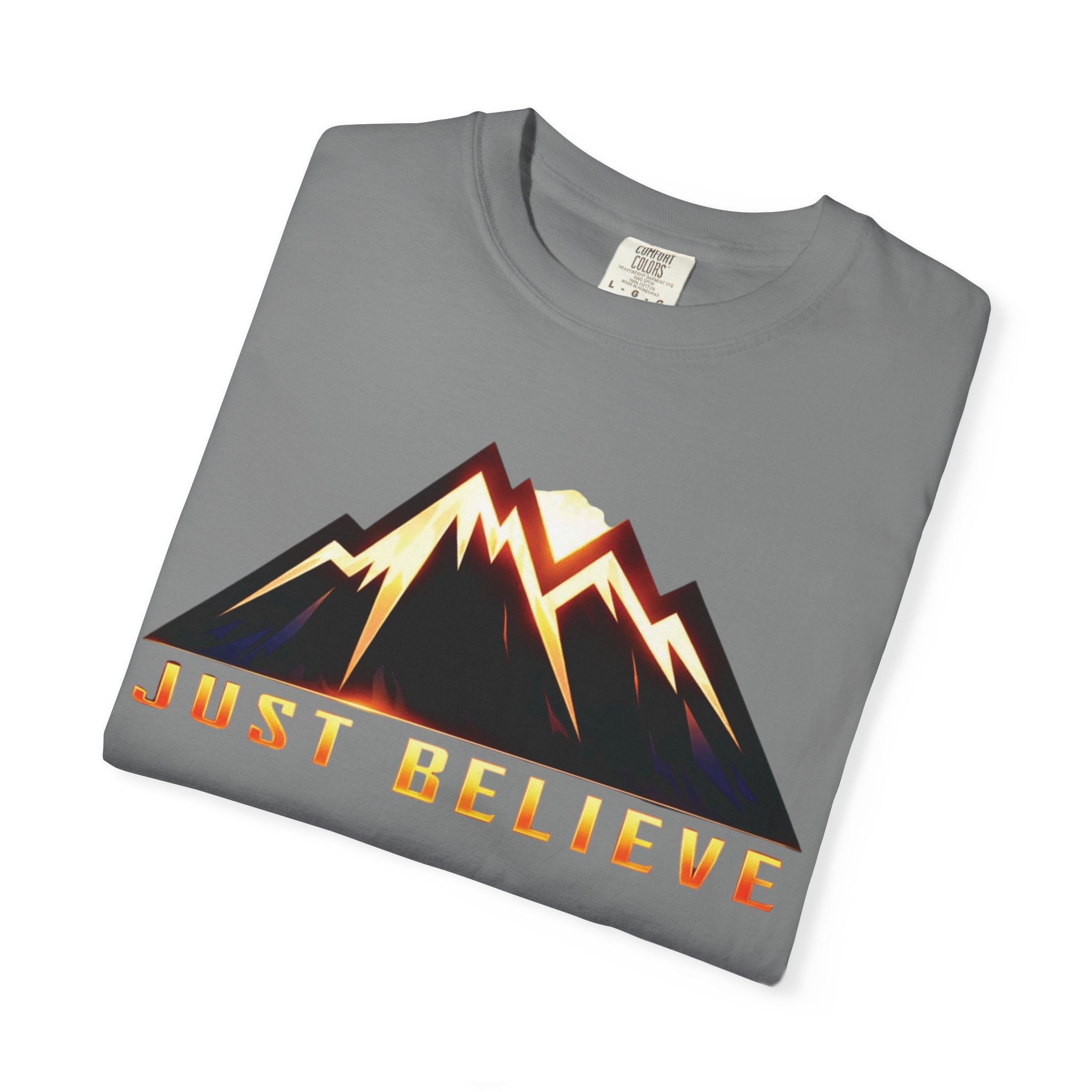 Just Believe Mountain T-Shirt — Inspirational Outdoor Graphic Tee
