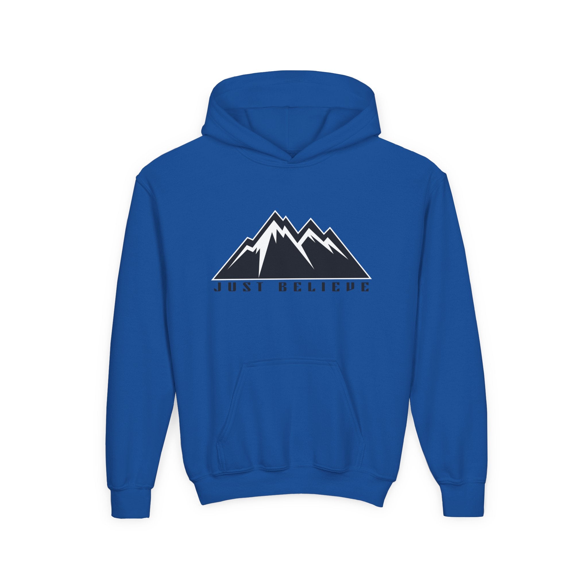 JustBelieve Hoodie Youth Hooded Sweatshirt | Inspirational Faith Design