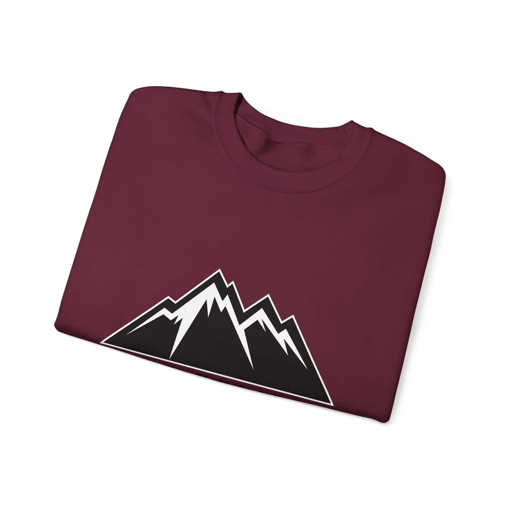 Just Believe Mountain Crewneck Sweatshirt — Inspirational Outdoor Graphic Sweatshirt