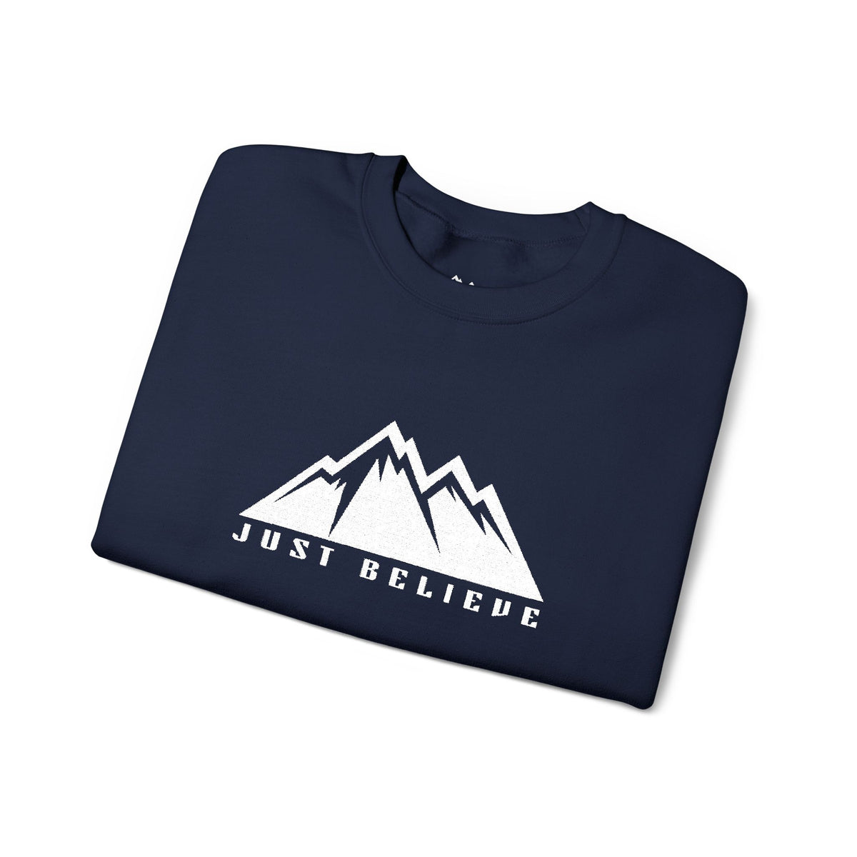 Just Believe Mountain Ridge Crewneck Sweatshirt — Adventure Graphic "Love Believe"