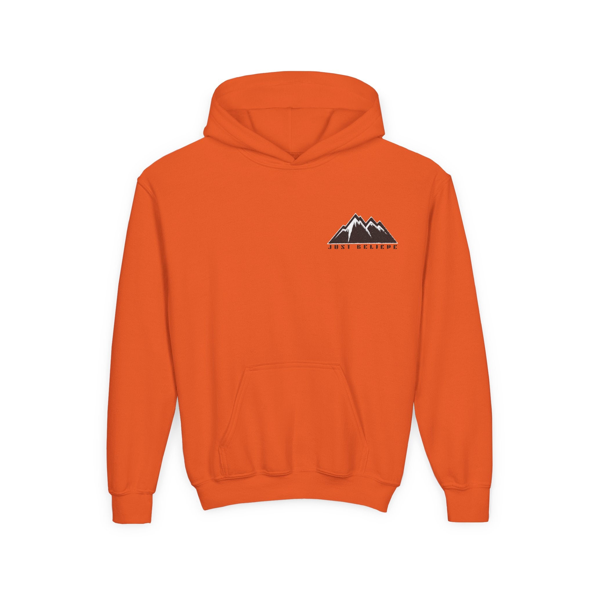 Youth Hoodie - Mountain Logo "Just Breathe" Minimal Outdoor Pullover