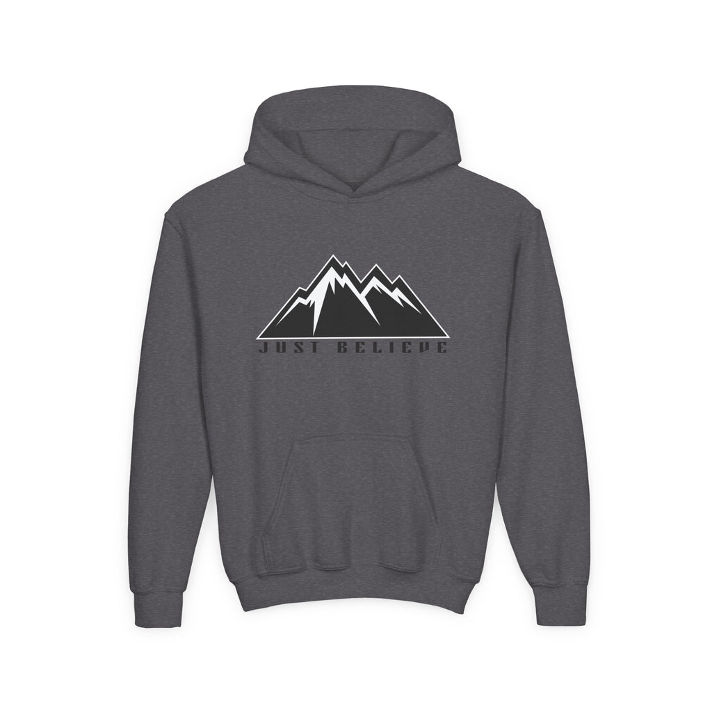 JustBelieve Hoodie Youth Hooded Sweatshirt | Inspirational Faith Design