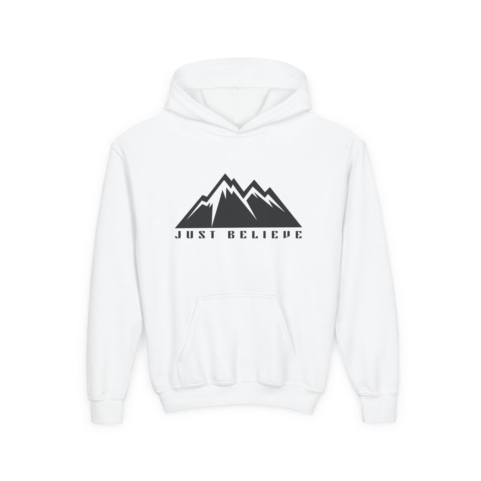 JustBelieve Hoodie Youth Hooded Sweatshirt | Inspirational Faith Design