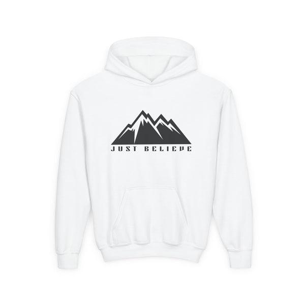 JustBelieve Hoodie Youth Hooded Sweatshirt | Inspirational Faith Design