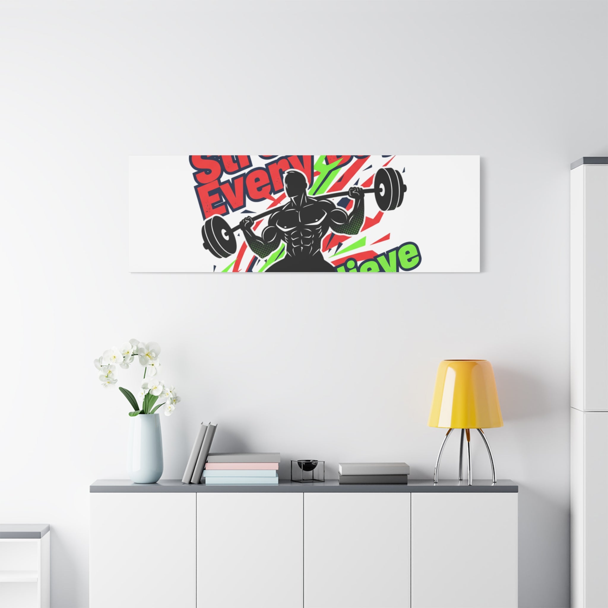 Just Believe Stronger Every Day Canvas | Fitness Motivation, Workout Wall Art
