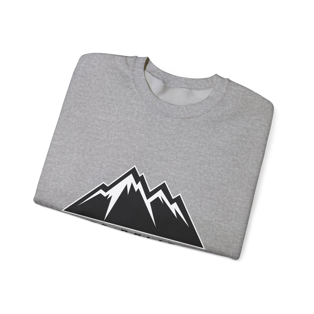Just Believe Mountain Crewneck Sweatshirt — Inspirational Outdoor Graphic Sweatshirt